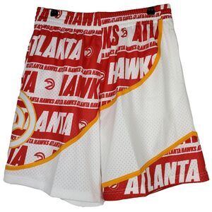 Atlanta Hawks Mitchell‎ & Ness NBA L Large Jersey Shorts Red White Yellow New